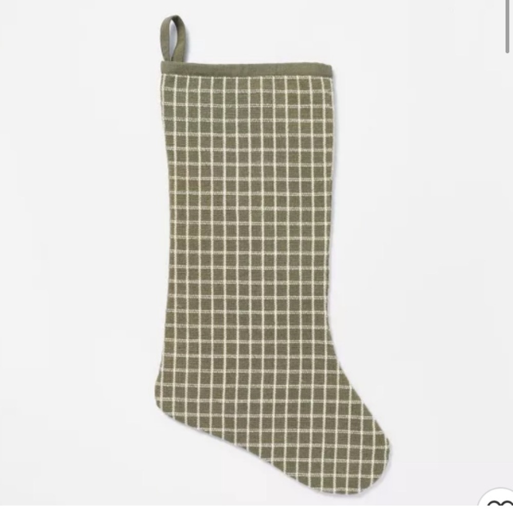 1 Studio McGee Christmas stocking green color.